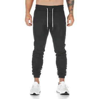 

Jogger Men's Sports Pants Slim Casual Pants Solid Color Gym Workout Cotton Sportswear Autumn Male Fitness Sports Pants