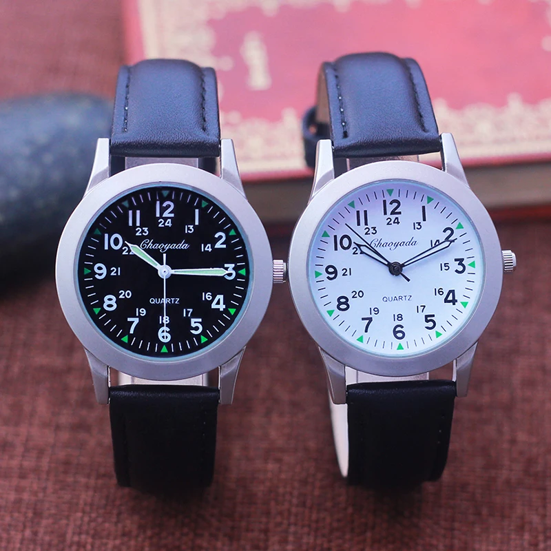 Chaoyada Famous Brand Boys Men Fashion Quartz Wristwatch Children Kids Young Men Leather Watches Students Gifts Electric Watches