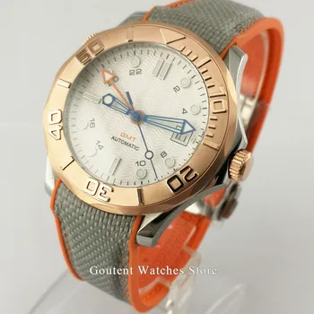 

Bliger/Sterile Watch Sapphire Glass 41mm white/black dial Automatic Watch Men Date GMT Function Window Rotating Bezel