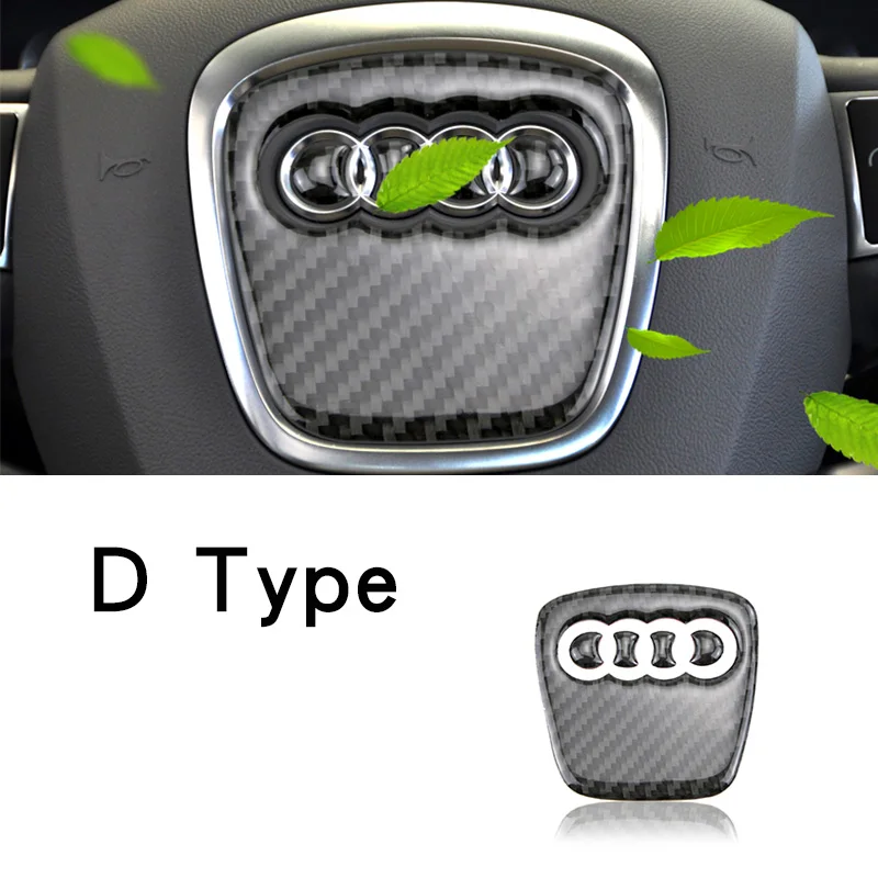 Для Audi A1 A3 A5 A4 A6 A7 A8 S3 S4 S5 S6 S7 Q3 Q5 Q7 TT углеродного волокна рулевого колеса автомобиля декоративное кольцо стикером лого в виде наклейки на автомобиль - Название цвета: D Type