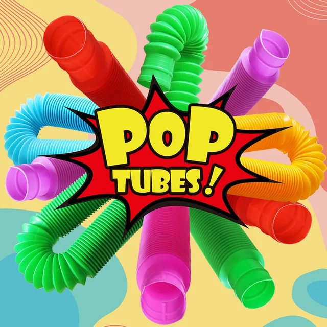 5Pcs Pop Tubes Sensory Toys for Adult Fidget Stress Relieve Toys Kid Autism Anti Stress Plastic Bellows Children Squeeze Toy YJN 4