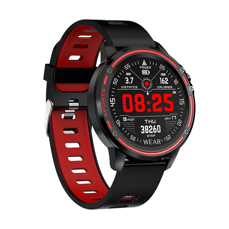 Red Умные часы для мужчин L8 ECG+ PPG SmartWatch монитор сердечного ритма фитнес-браслет умные спортивные часы Bluetooth Ip68 водонепроницаемый браслет - Цвет: Red