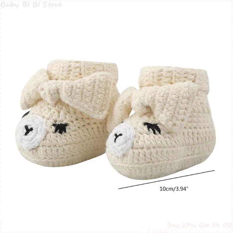 1 Pair 10cm Length Knitted Baby Shoes for Toddler Infant Baby Knitting Crochet Booties Gift for Newborn