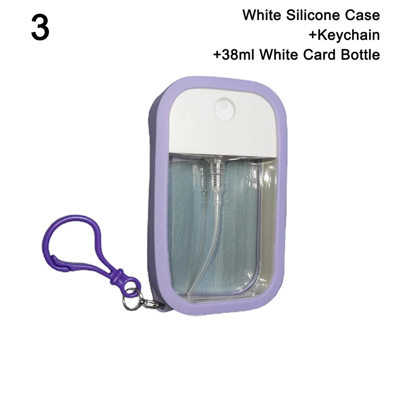Portable Spray Bottle High Pressure Alcohol Disinfectant 38ML Mist Spray Bottle With Silicone Sleeve And Keychain