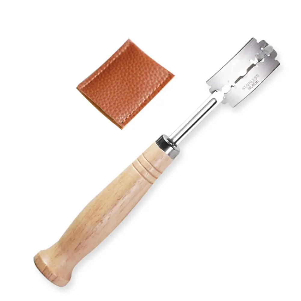Premium Hand Crafted Bread Lame with Blades Authentic Leather Protective Cover Cutting Tool | Дом и сад
