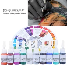 Professional Tattoo Ink Pigment Tattoo Makeup Color Wheel Palette Mixing Guide Set Coloring Beauty Tool Supplies For Body Beauty
