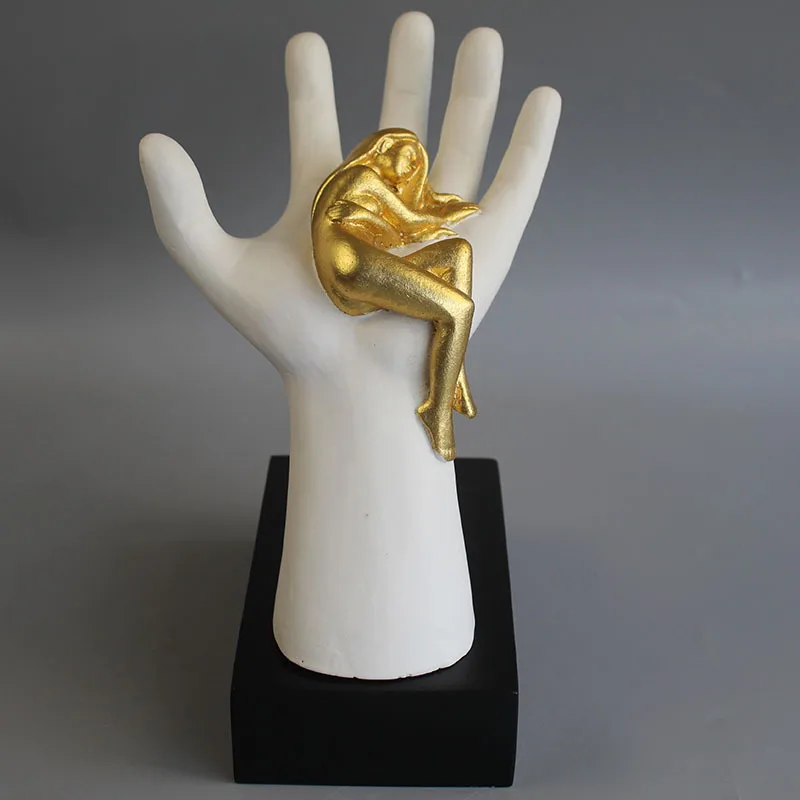 Современный простой девушка держится в ладони смолы Art&Craft рука любви домашний декор творческий подарок ко Дню Святого Валентина X3548 - Цвет: A