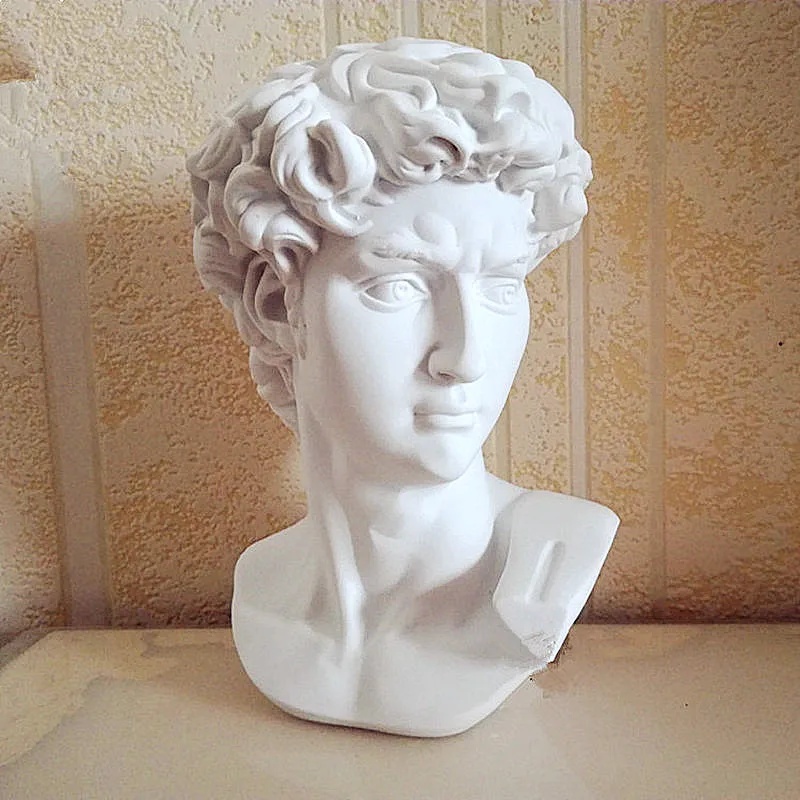 

David Head Portraits Bust Mini Gypsum Statue Michelangelo Buonarroti Home Decoration Resin Art&Craft Sketch Practice