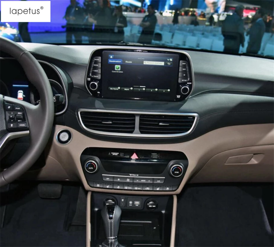 Lapetus аксессуары Подходит для hyundai Tucson кондиционер воздуха с центральным управлением молдинг крышка комплект отделка/углеродное волокно ABS