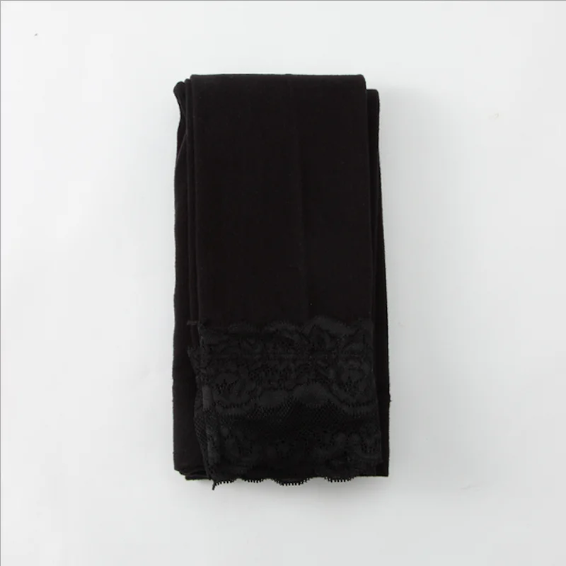 Black-Lace Небольшой Размеры; ; сезон осень-зима; колготки в клетчатое платье из кашемира и хлопка теплые колготки FullFoot Толстый Тонкий колготки, носки штаны до щиколотки - Цвет: Black-Lace