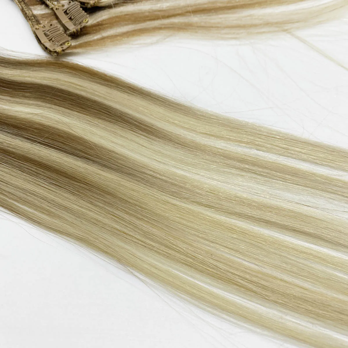 Kayla Professional Clip In Hair Extension 100% Human Hair 12" 85grams Balayage Color 8/613 Clip in Human Extensions