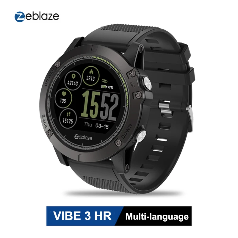 Смарт-часы Zeblaze VIBE 3 HR спортивные фитнес-трекер монитор сердечного ритма IP67 водонепроницаемые Смарт-часы для мужчин для IOS и Android