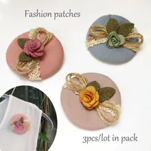 

3pcs/lot diy fashion flower patches for clothing 3D floral parche appliques parches bordados para ropa