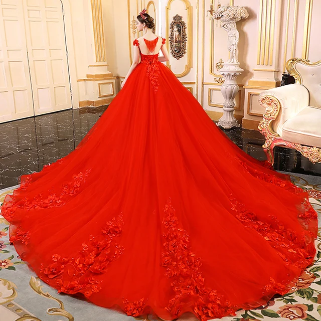 Novias Bridal | Less A-line Lo' Adoro Bridal In Red Nude Color Wedding Dress