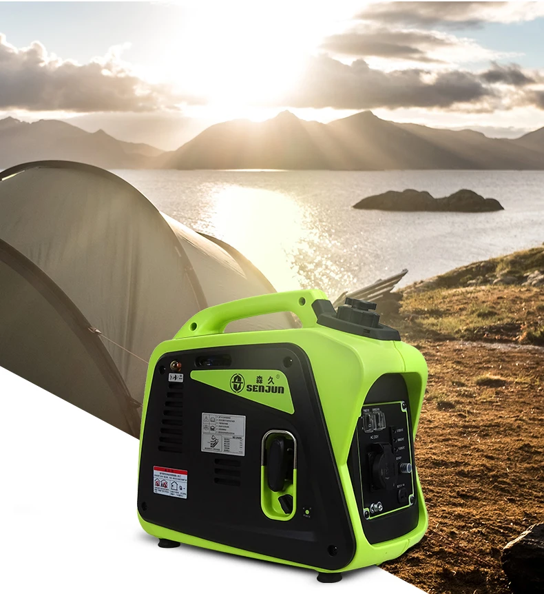 Small 1000w portable silent camping boating fishing external gasoline power inverter generator set