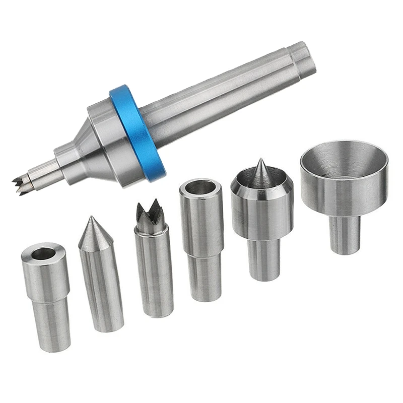 

Woodworking Interchangeable Live Center MT2 Morse Taper 2 Shank with 6 Interchangeable Points
