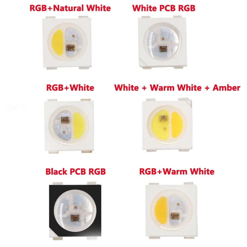 WS2812B SK6812 светодиодный чип 10~ 1000 шт. 5050 RGB/RGBW/WWA SMD черный/белый вариант индивидуально Адресуемая цифровая светодиодный полосы 5V