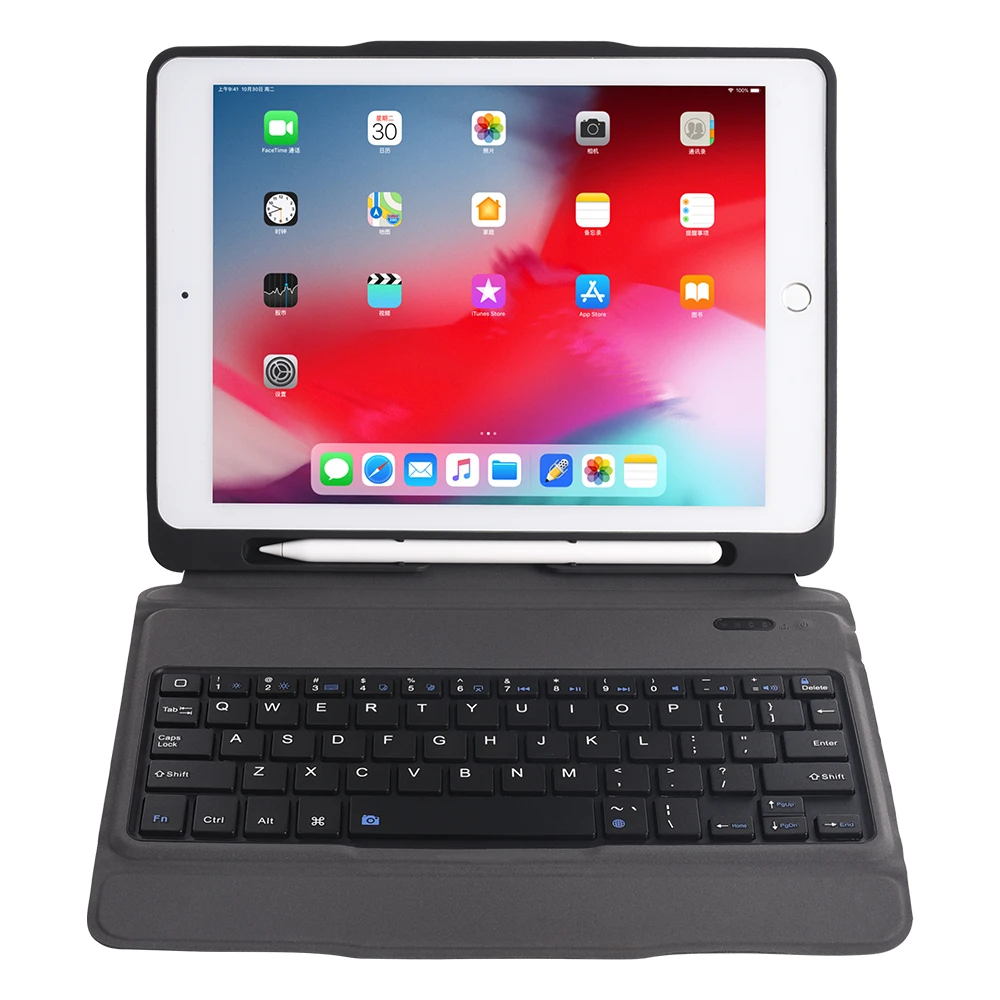TPU Case For iPad 6th 9.7 Removable keyboard W Pencil Holder Stand Leather Cover For iPad 9.7 Case Keypad A1893 A1954