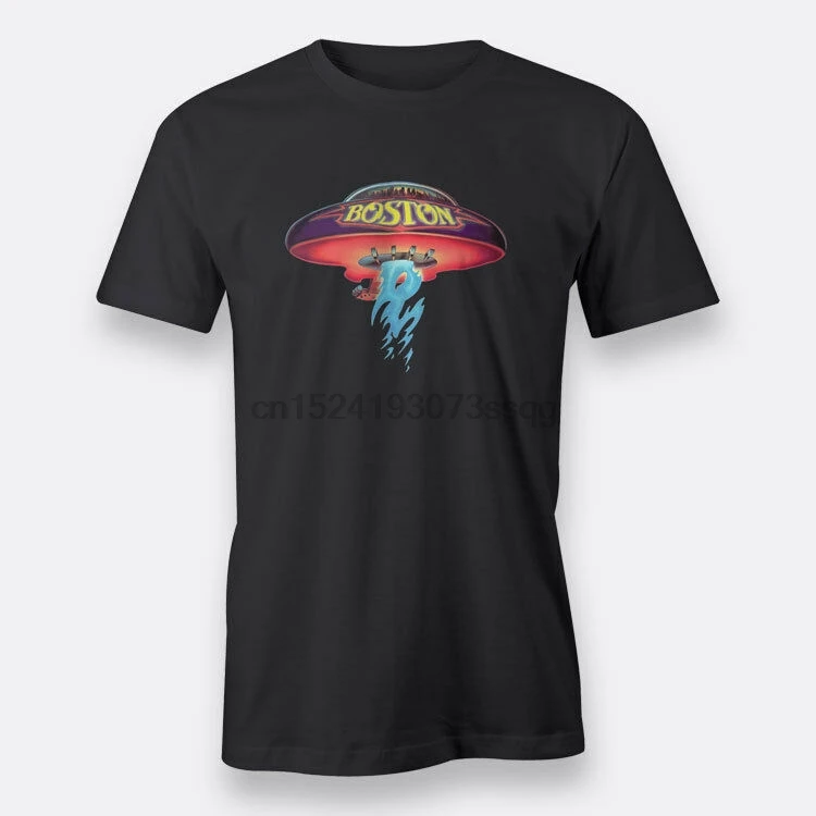 Boston Band Concert Tour Rock Black Mens T Shirt Cotton S XXXL SizeT