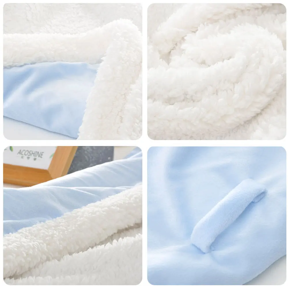 Зимние мягкие пеленки для новорожденных, детский спальный мешок, конверт для младенцев, детский Одноцветный спальный мешок с капюшоном для коляски, детское одеяло