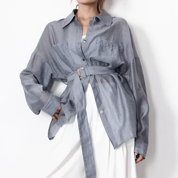 

Fashion Women Shirts Long Sleeve Solid Color Wild Casual Ladies Blouses and Tops 2020 Summer and Spring New Women Clothing