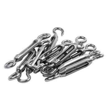 

M4 4mm Thread Adjustable Stainless Steel Eye Hook Turnbuckle 10pcs