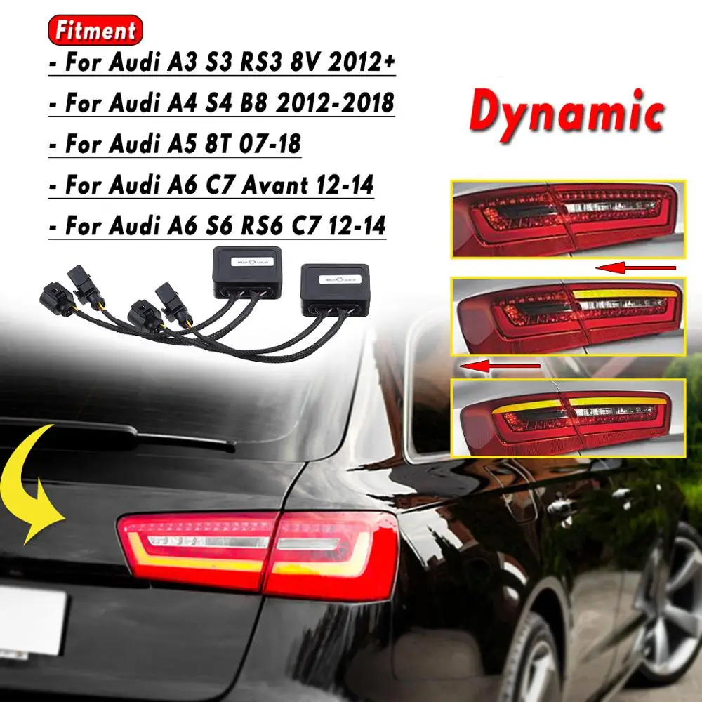 

A Pair Limo Semi Dynamic Turn Signal Indicator For LED Taillights For Audi A6 S6 RS6 C7 Avant A5 8T A3 S3 RS3 8V