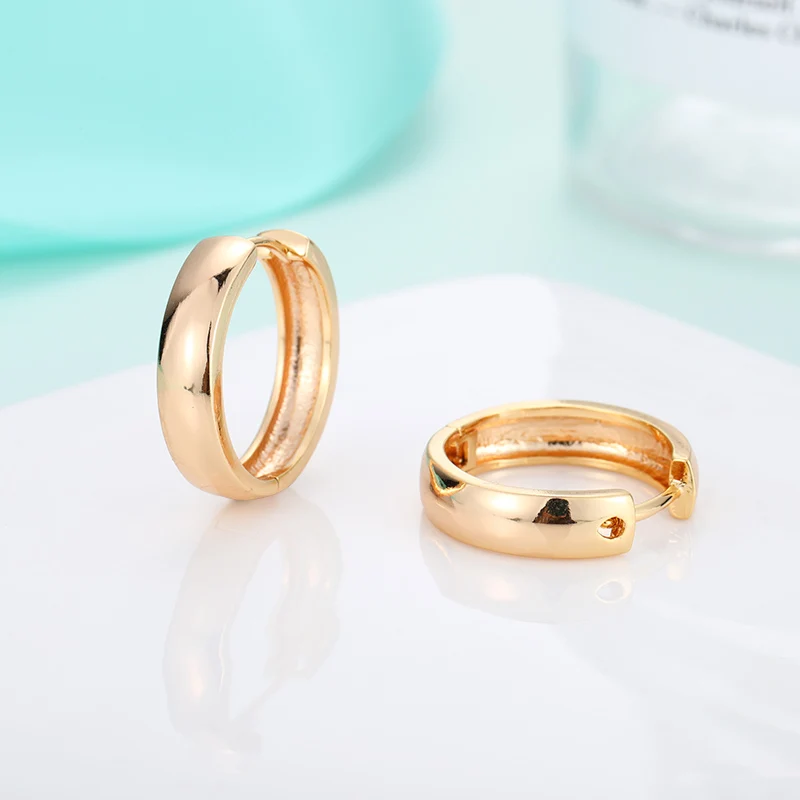 Массивные золотые серебряные серьги-кольца для женщин, медное покрытие, металлическая круглая серьга круга, модные ювелирные аксессуары, простые подарки