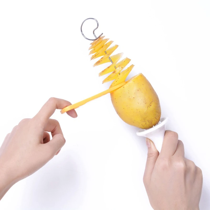 

Manual Spiral Potato Slicer Tornado Potato Cutter Rotating Potato Roller Cucumber Carrot Chips Maker Kitchen Vegetable Tools