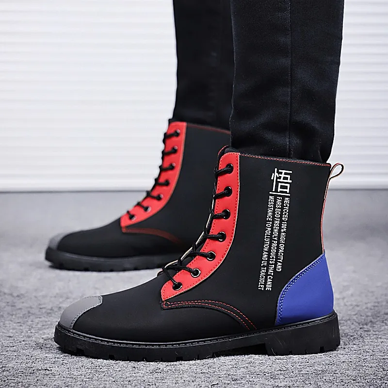 

2019 Winter New Style Men plus Velvet Martin Boots Hight-top Tube Cotton-padded Shoes Outdoor Anti-slip Snow Boots Warm Leather
