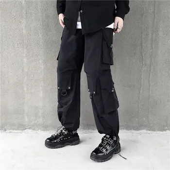 

Korea 2020 Spring Vintage Patchwork Joggers Sweatpants Harajuku Woman Trousers Elastics High Waist Pants ZA2561