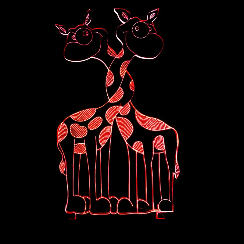 

Foreign Trade New Style Double to Giraffe 3D Night Lamp Colorful Touch Control LED Visual Lamp Gift 3D Small Table Lamp