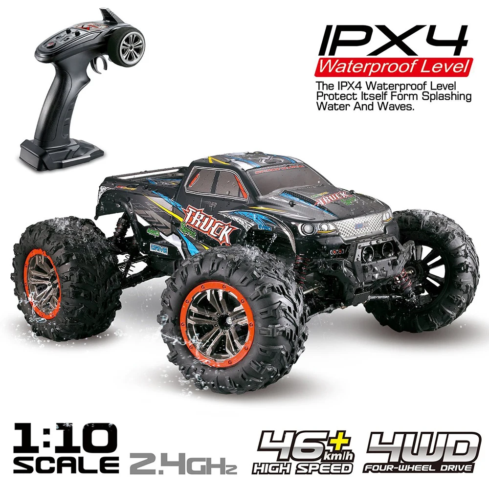 

XINLEHONG TOYS 9125 1/10 2.4GHz 4WD 46km/h High Speed RTR RC Car Big Foot Waterproof Climbing RC Car Remote Control RTR Toy