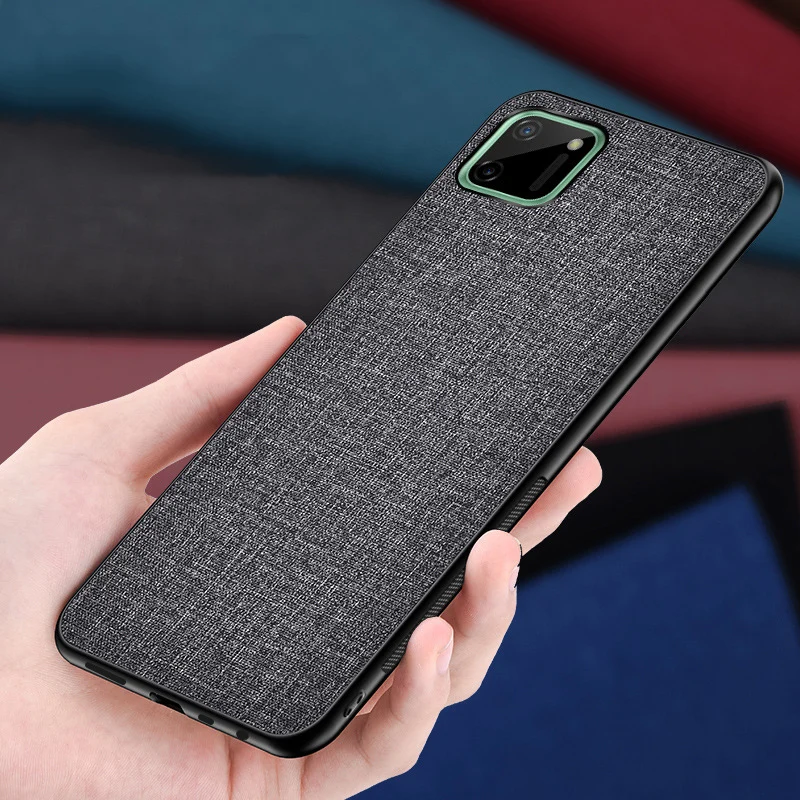Чехол для Realme C11 тканевый нескользящий чехол с защитой от пота и отпечатков