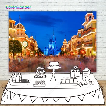 

Palace Town Night Children Photographic Backdrops Castle Newborn Birthday Wedding Party Photo Background for Photo Studio