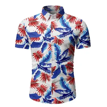 

NEW Men Hawaiian Shirts 2020 Summer Floral Printed Male Cotton Beach Short Sleeve Camp Shirt beach shirts men clothing shirts