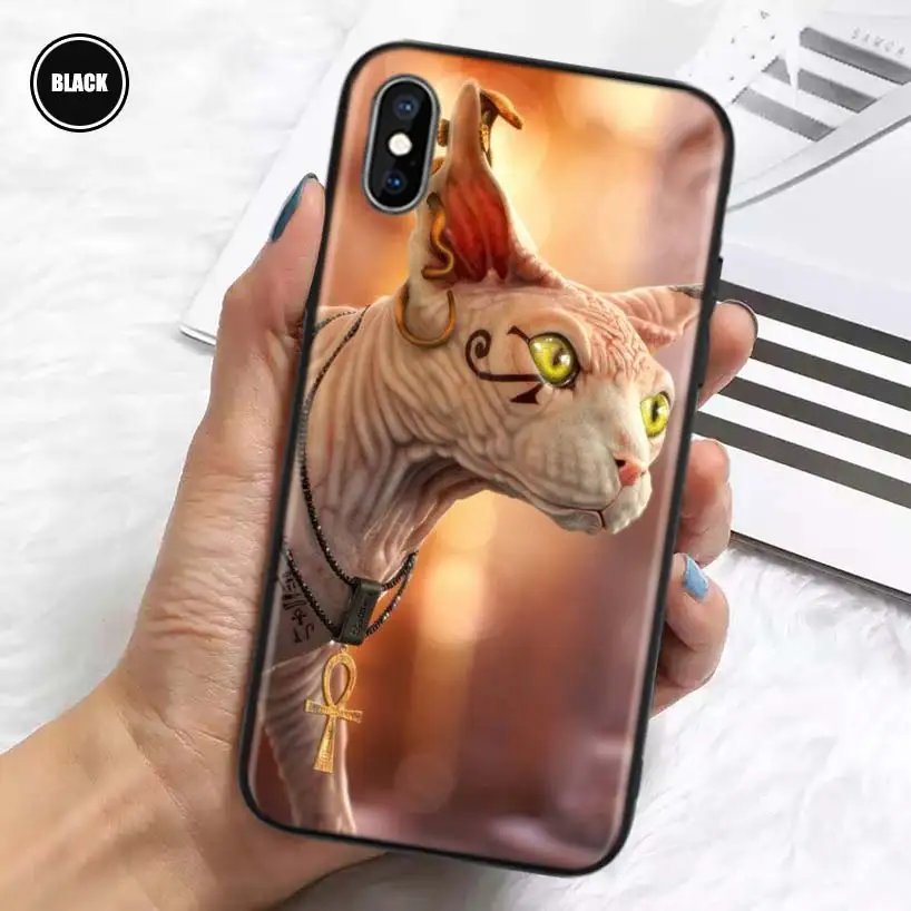 Lavaza Sphynx Sphinx Cat Silicone Case Coque For iPhone 11 Pro Max 12 Mini 13 X XS XR 7 8 6 6S Plus 5 SE Phone Shell Cover Funda