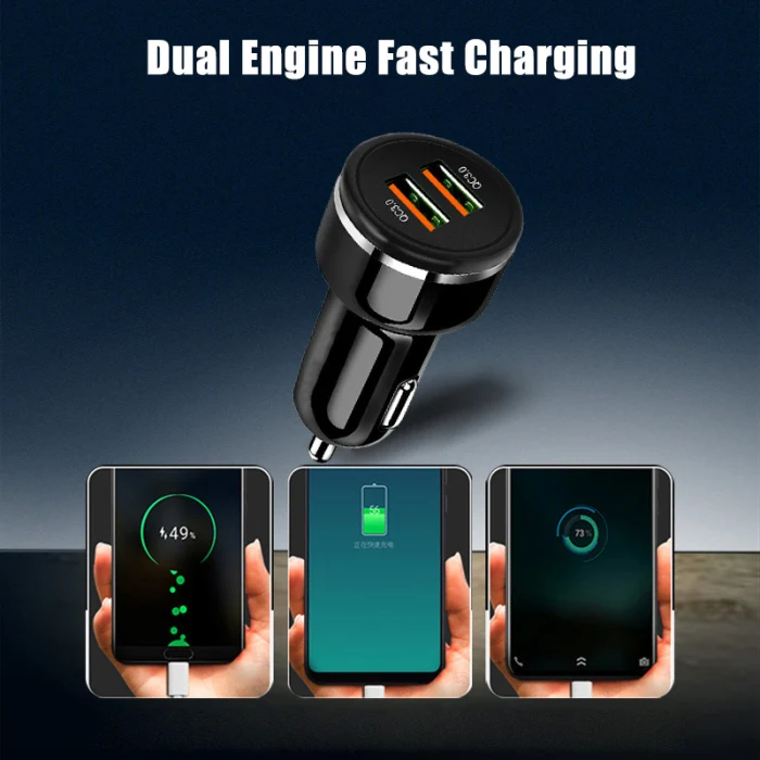 Автомобильное зарядное устройство для телефона Dual USB с функцией защиты AIpower Seven быстрое зарядное устройство для автомобиля PUO88