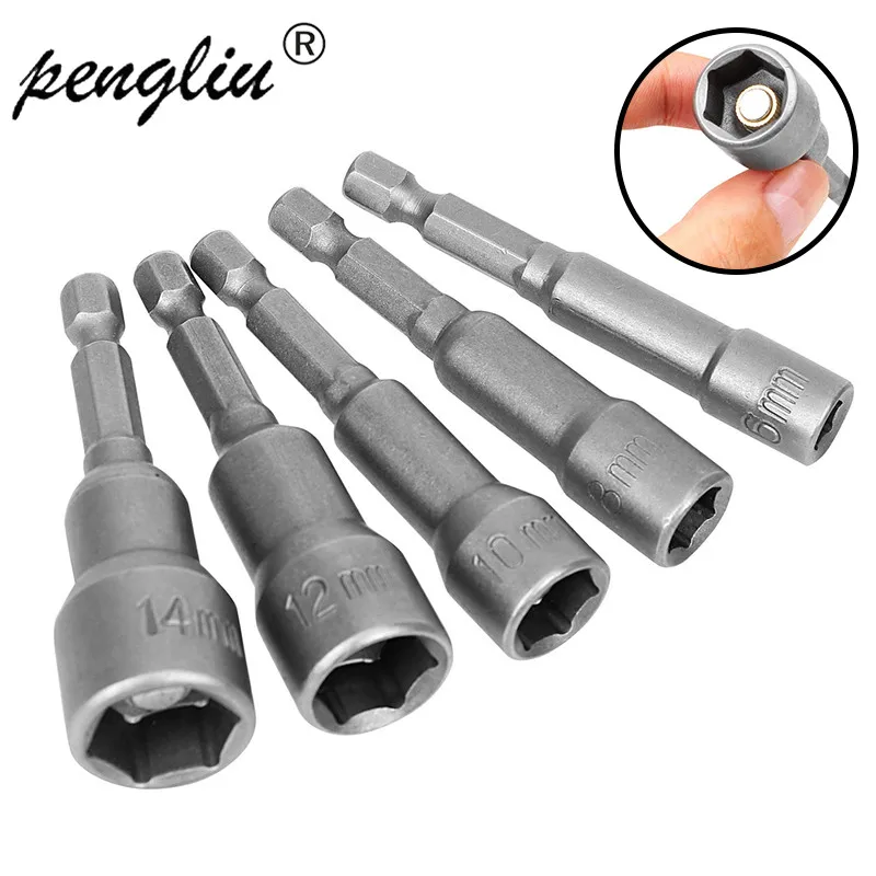 Douille Tourne-écrou 10 Mm Sourcing Map - Tige 1/4", Longueur 80 Mm, Métal, Non Magnétique