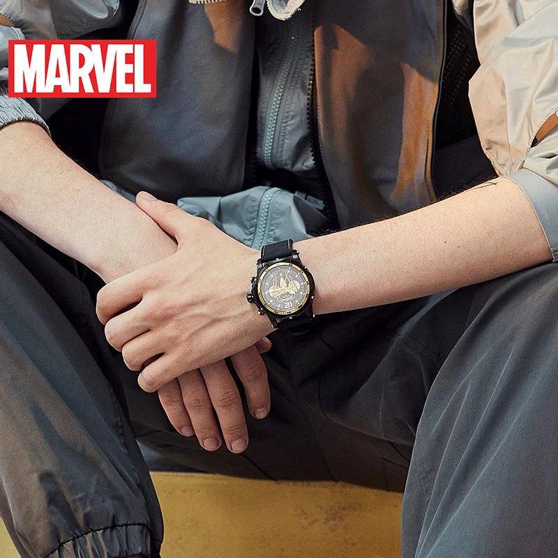 Лидирующий бренд DISNEY Marvel оригинальные мужские часы Роскошные Человек-паук мужские спортивные часы мужские кварцевые наручные часы 50 м водонепроницаемые