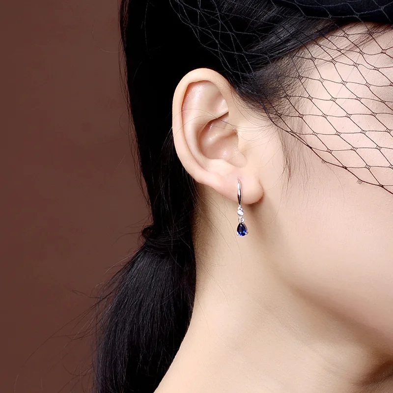 Bague Ringen серебряные 925 ювелирные изделия серьги Сапфир Сивер корейские серьги ювелирные изделия фиолетовый/синий/желтый цвет вечерние подарки для свиданий