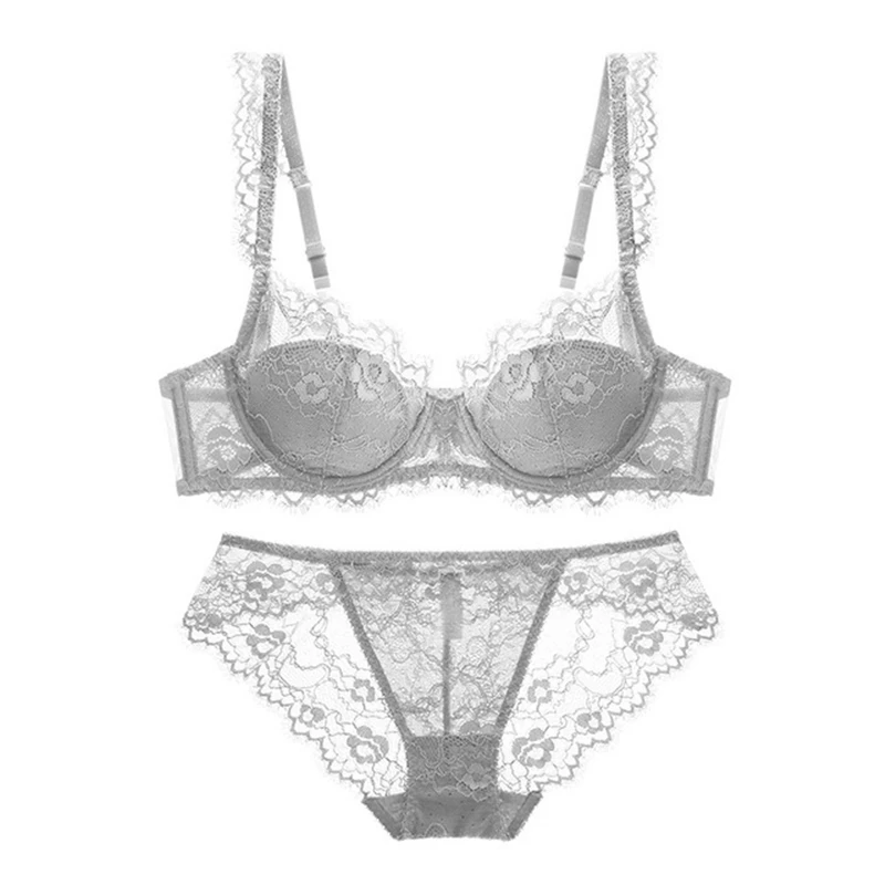 

Woman sexy and comfortable thin French retro lace gather-up bra bra breathable comfortable thin cotton underwear set WT017