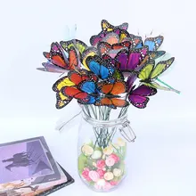 24 шт красочные садовые бабочки колья бабочки на палочках бабочки садовые украшения патио ставки бабочки растения выбор