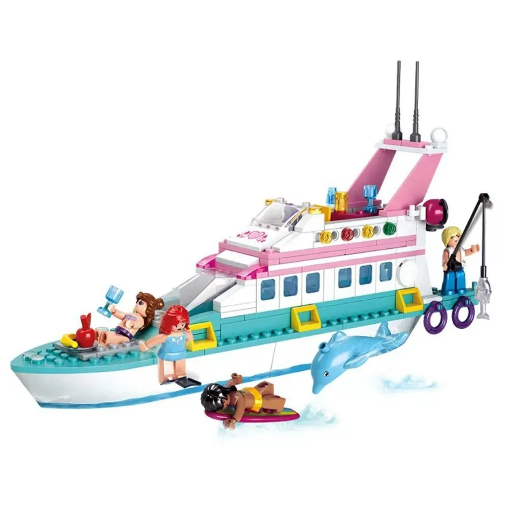 

323pcs Girl Dolphin Cruiser Model Building Block Bricks Compatible with Legoinglys Kits Classic Educational Toys