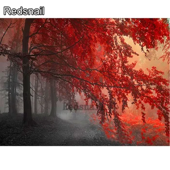 

Nordic red maple forest Diy full square drill diamond painting 5d diamond mazayka embroidery landscape crystal icons wall TT1655