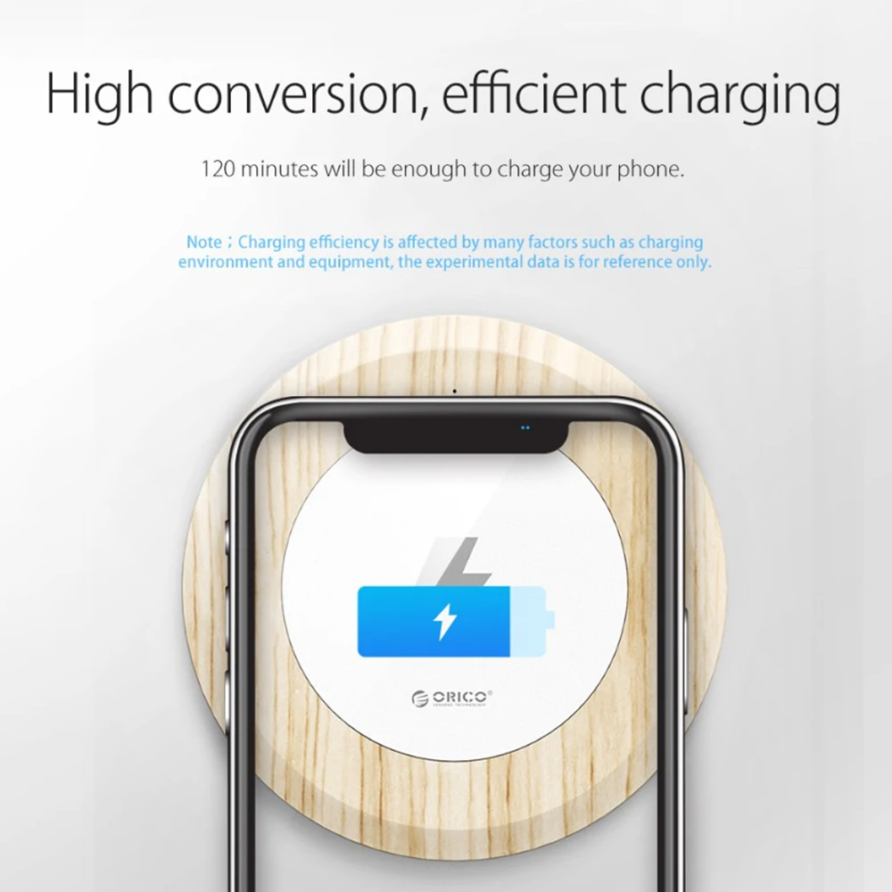 ORICO Qi Беспроводное зарядное устройство Быстрая зарядка быстрая Беспроводная зарядная площадка с бесплатным зарядным приемником для iPhone X 8 Plus samsung huawei