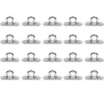 

M5 304Stainless Steel Lock Hasps Door Hinges Buckle Boat Buckle Shade Sail Accessories Eye Plate Oval Shape 1Pcs