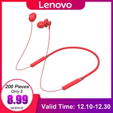 Lenovo Беспроводная Bluetooth 5,0 гарнитура IPX5 Водонепроницаемый 120 часов в режиме ожидания спортивные наушники стерео музыкальные наушники с микрофоном