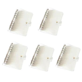 

A6 6-Hole Transparent Ring Binder Transparent Soft PVC Notebook Ring Ring Binder Snap Open and Close Ring Binder