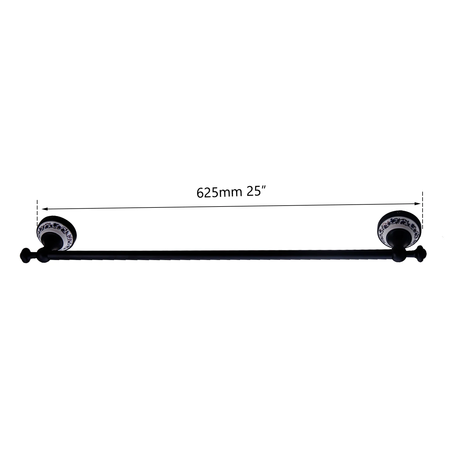 JIENI Wall Mounted Black ORB Washroom Bathroom Accessories Towel Ring Rack Paper Holder Toilet Brush Holder Frosted Glass Cup - Color: Towel Hanger